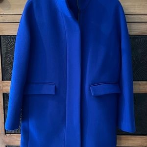 Brilliant blue J. Crew wool cocoon coat